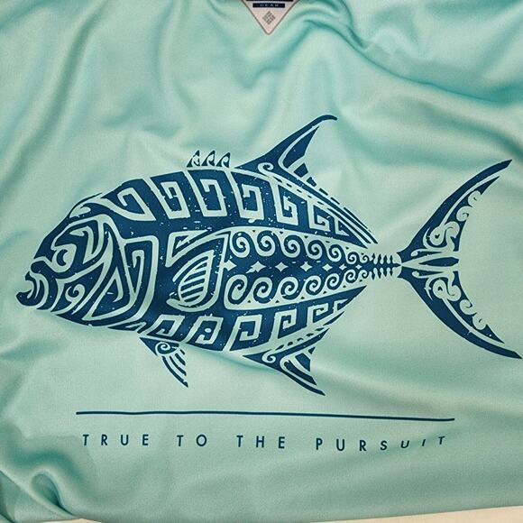 Columbia T Shirt Mens Large Performance Fishing Gear PFG Omni-Shade Long Sleeve - Picture 8 of 11